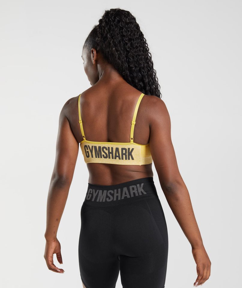 Staniki Sportowe Gymshark Flex Z Paskami Damskie Żółte | PL 725GSL